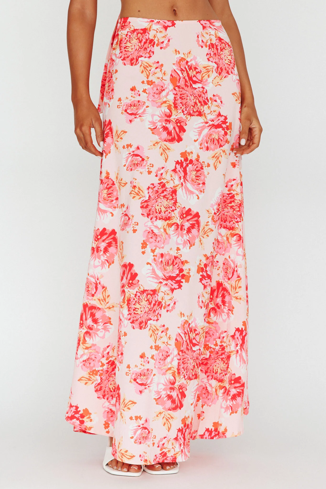 Gabbi Maxi Skirt Floral Print Pink - Sonourner