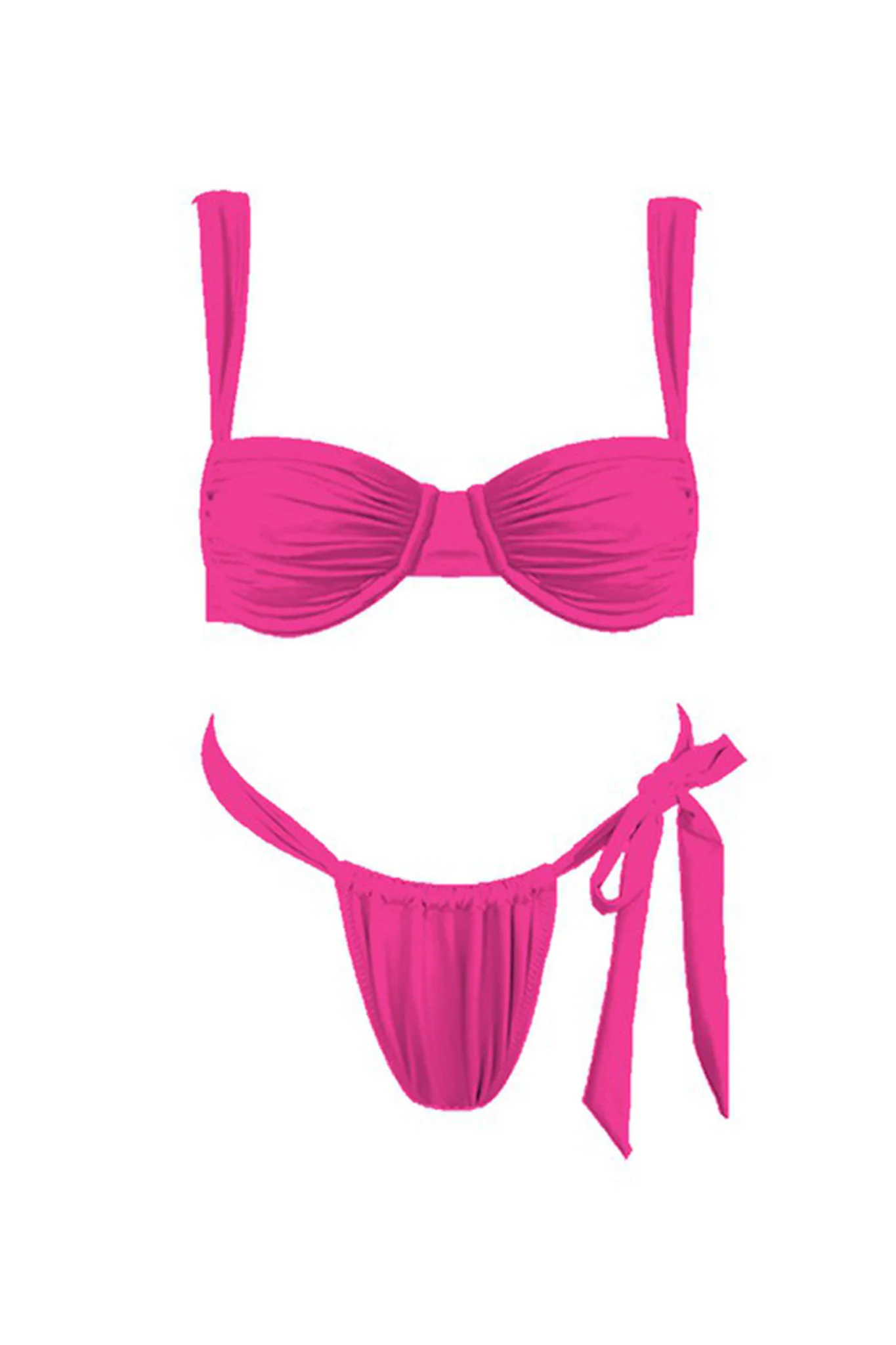 Malibu Gathered Bikini Top Fuchsia - Sonourner