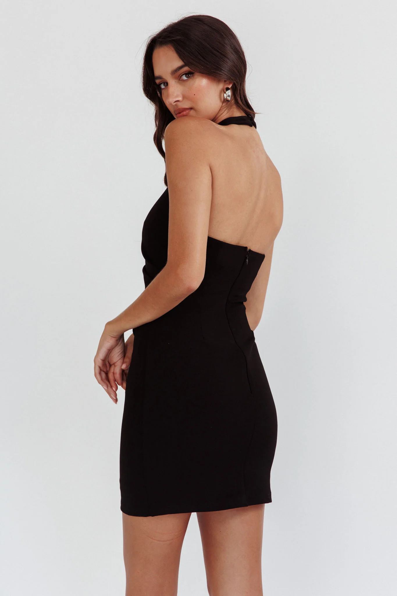 Outspoken Halterneck Mini Dress Black - Sonourner