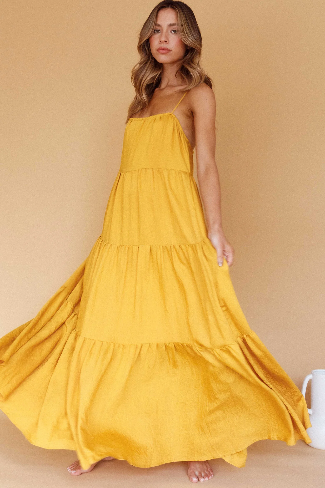 Bora Bora Tied Back Maxi Dress Tangerine - Sonourner