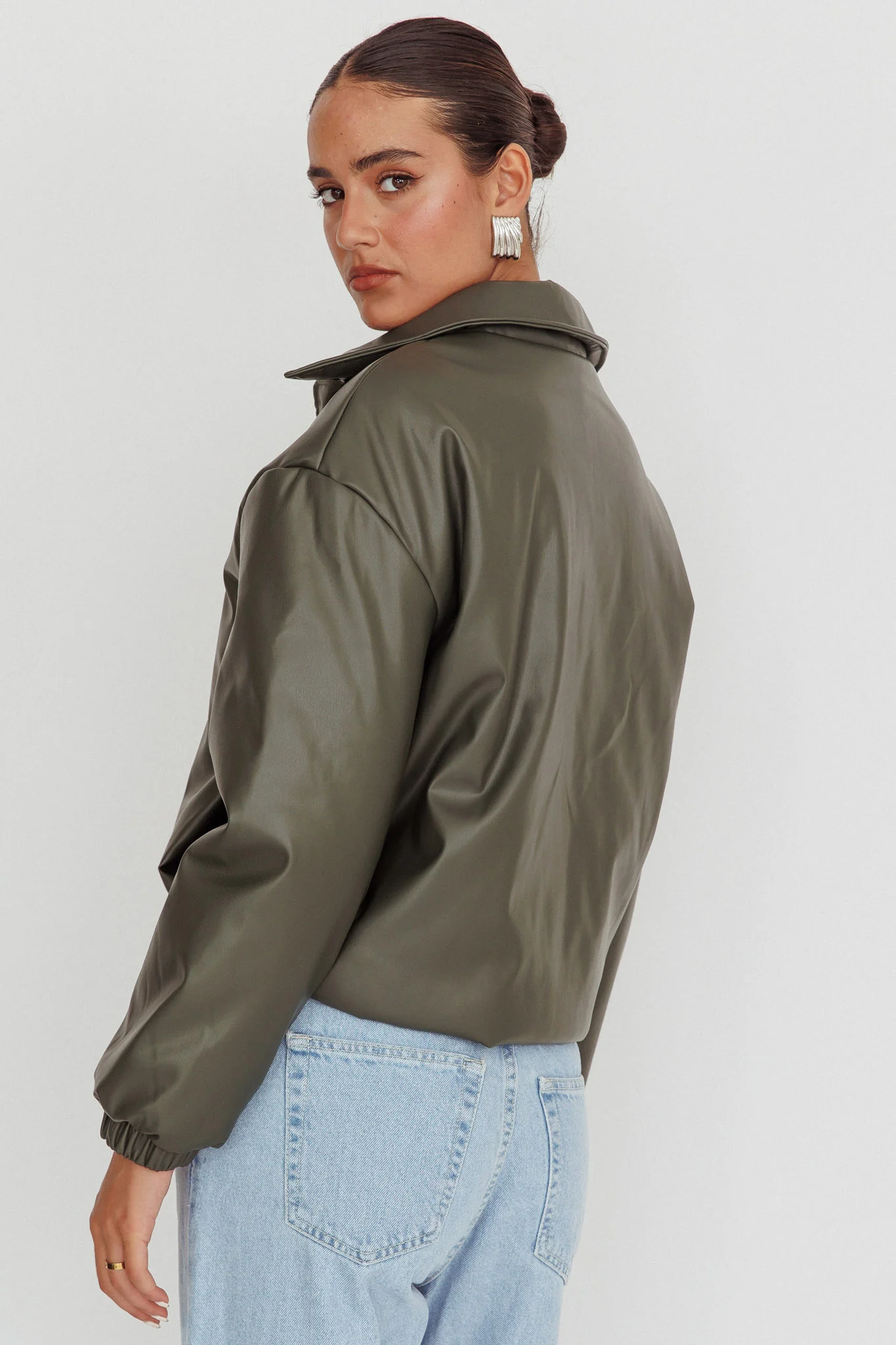 Faroe Drawstring Waist Puff Jacket Green - Sonourner