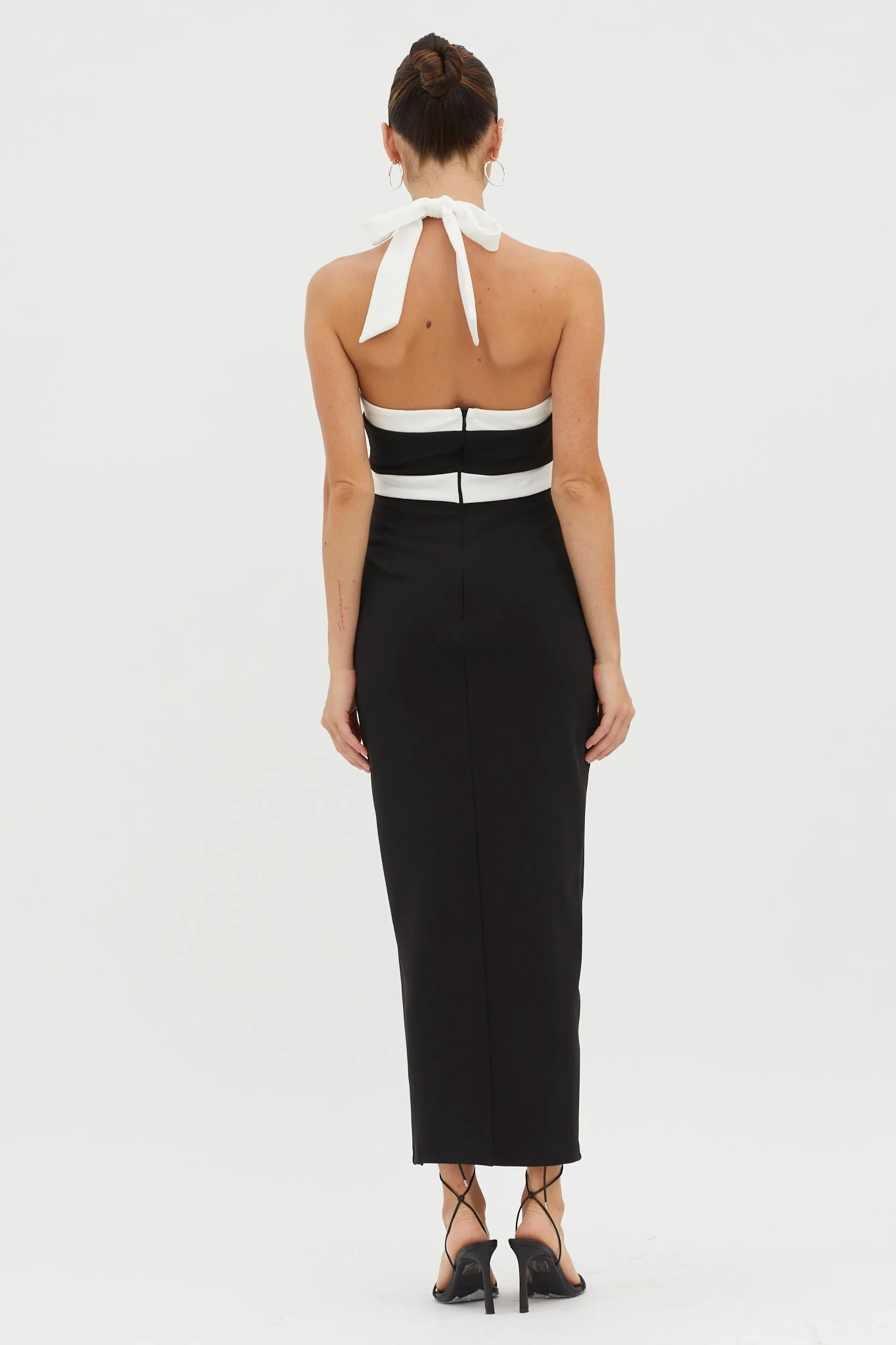 Canary Islands Halterneck Midi Dress Black - Sonourner