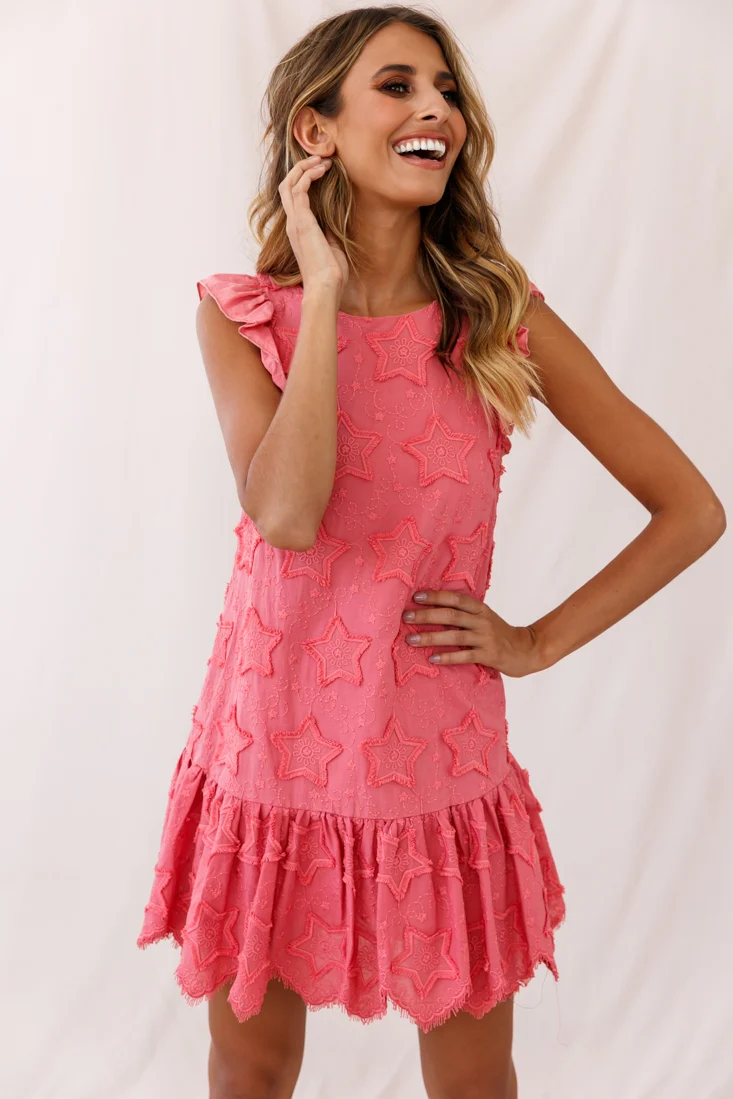 Starla Dropped Waist Shift Dress Rose - Sonourner