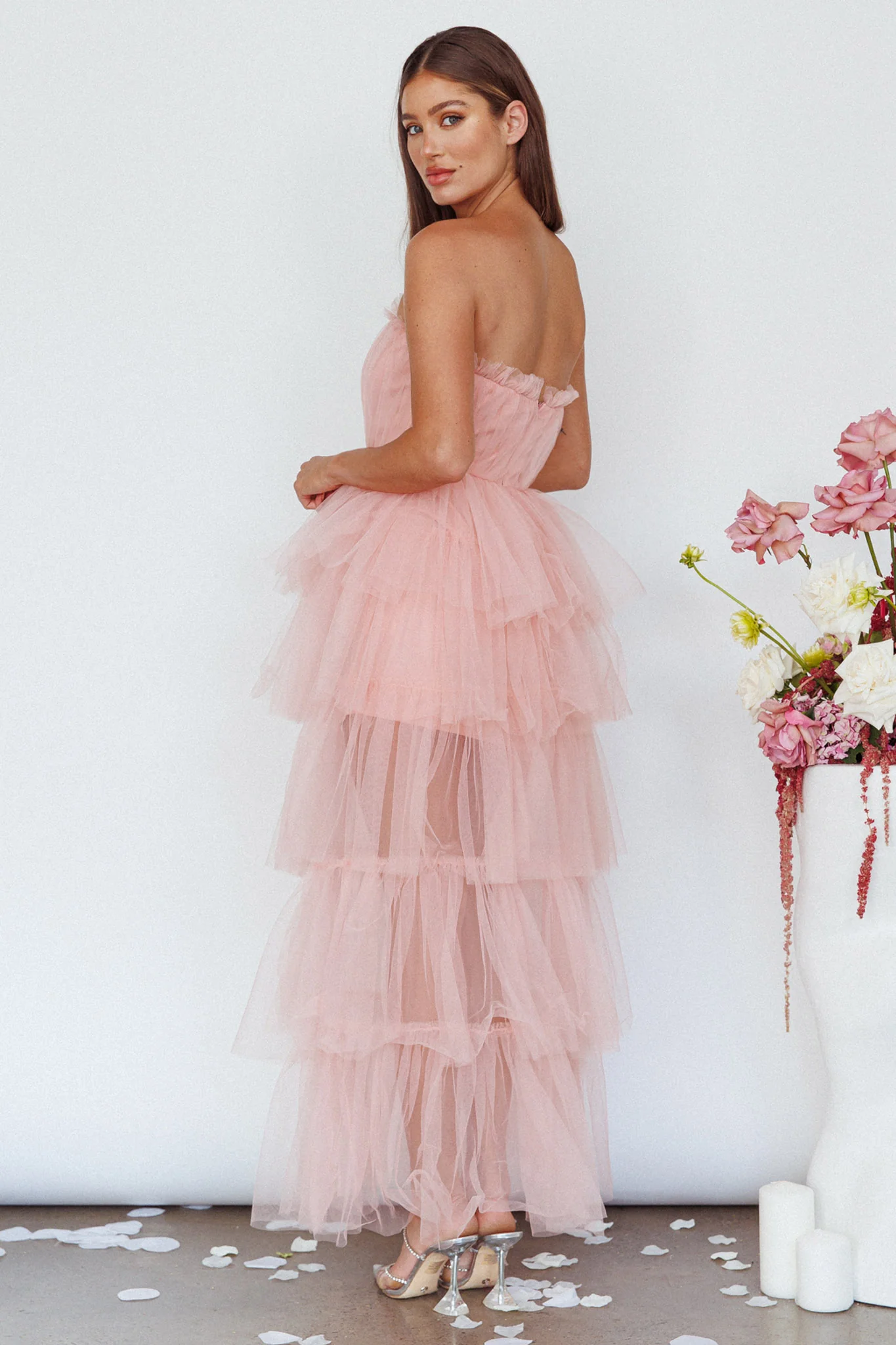 Written In The Stars Layered Tulle Maxi Dress Pink - Sonourner