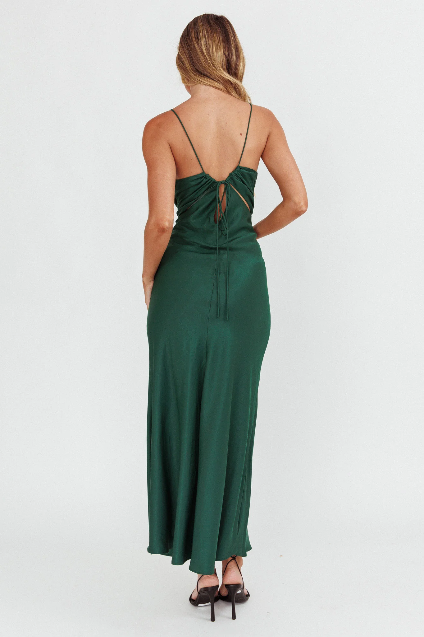 Casa Nova Cut-Out String Dress Emerald - Sonourner