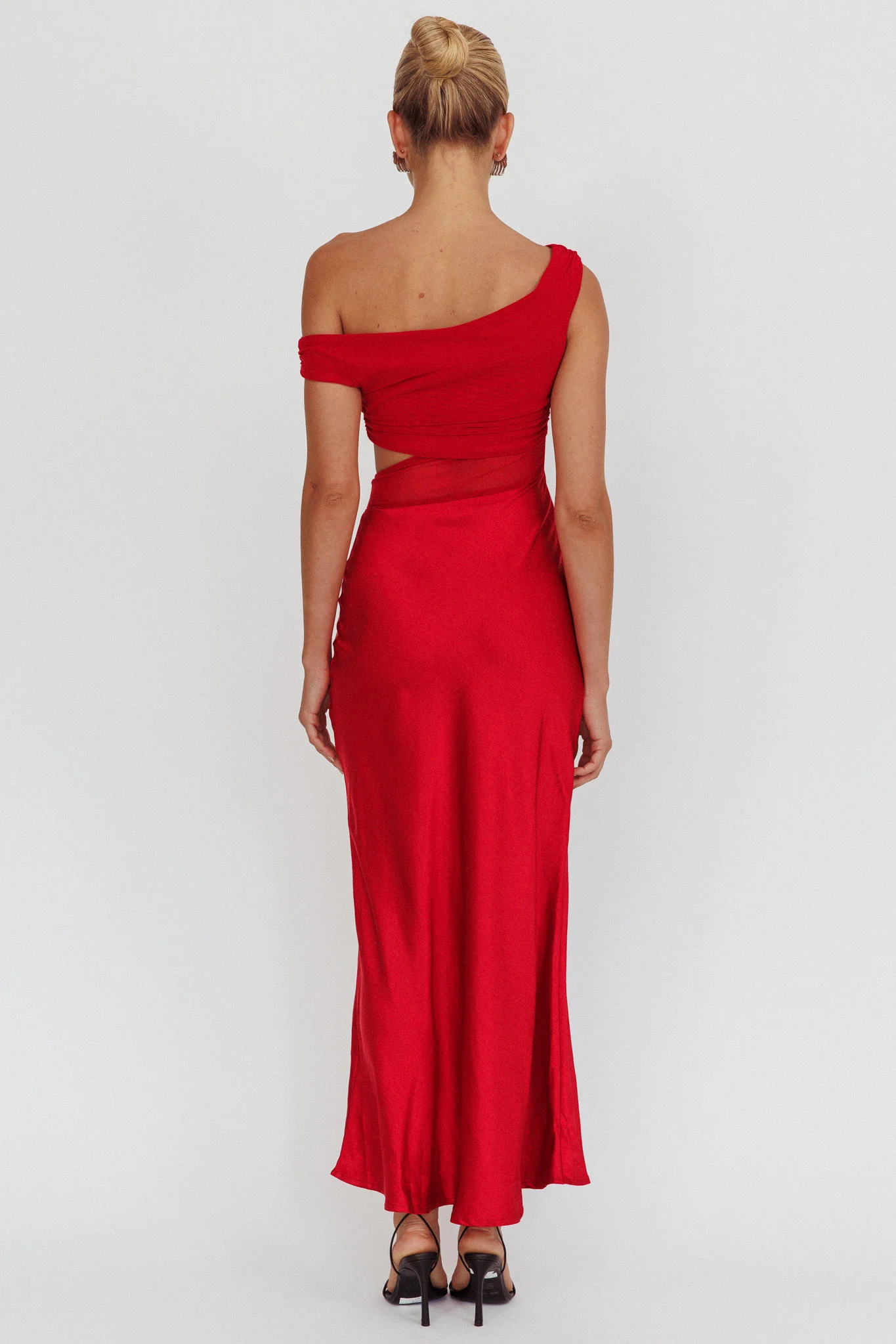 In Blooms Mesh Bodice Maxi Dress Wine - Sonourner