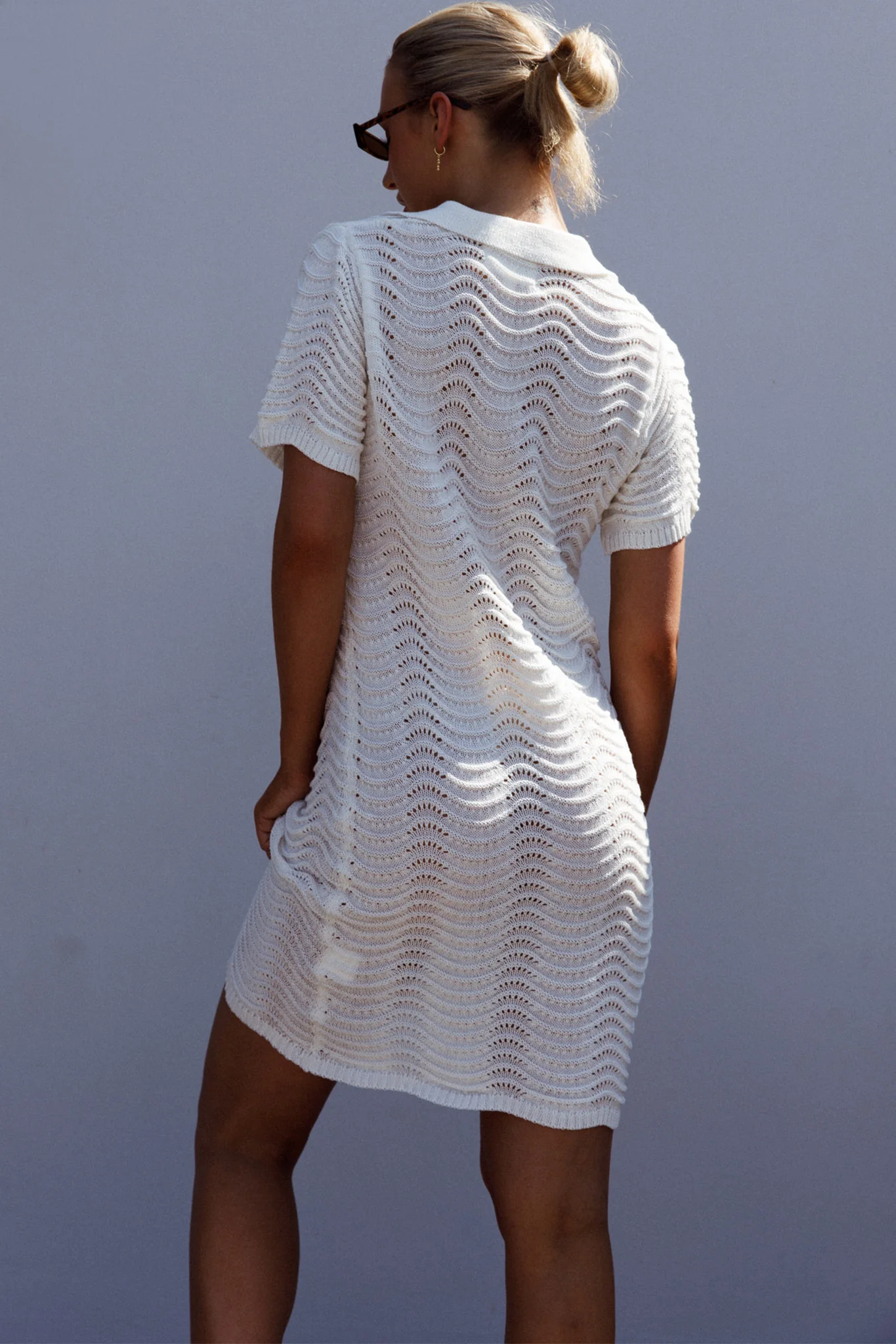 Glennon B Crochet Shirt Dress White - Sonourner