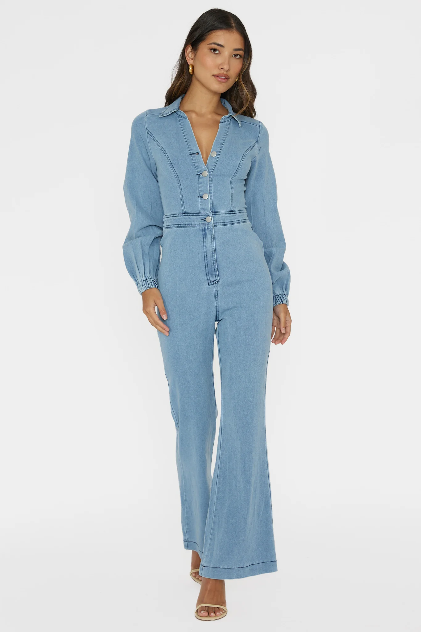 Emilio Long Sleeve Jumpsuit Denim Blue - Sonourner
