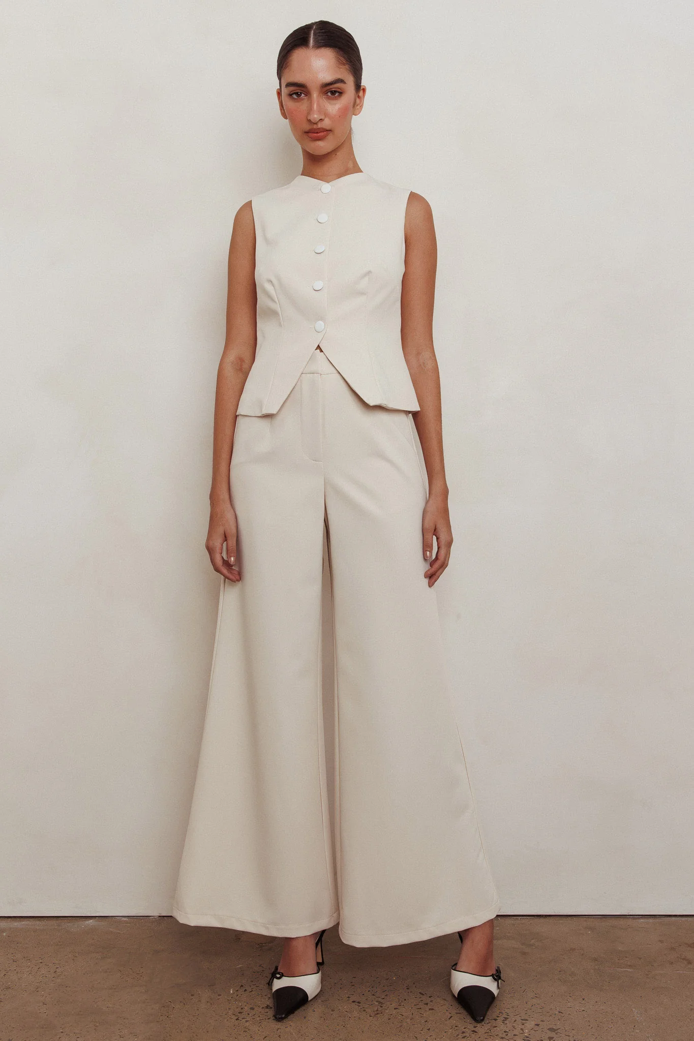 Consideration Wide Leg Pant Beige - Sonourner
