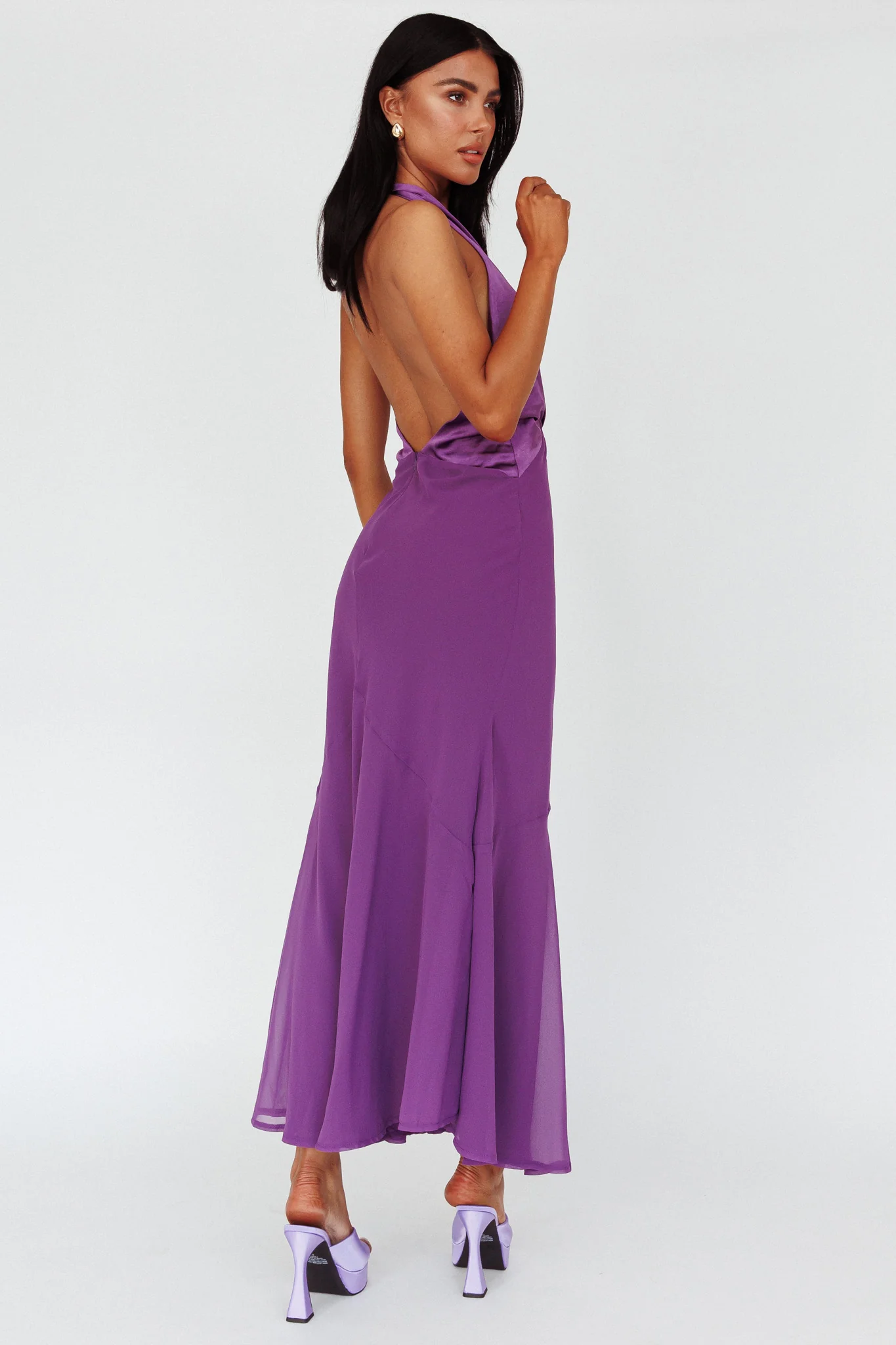 Vision Halterneck Midi Dress Violet - Sonourner