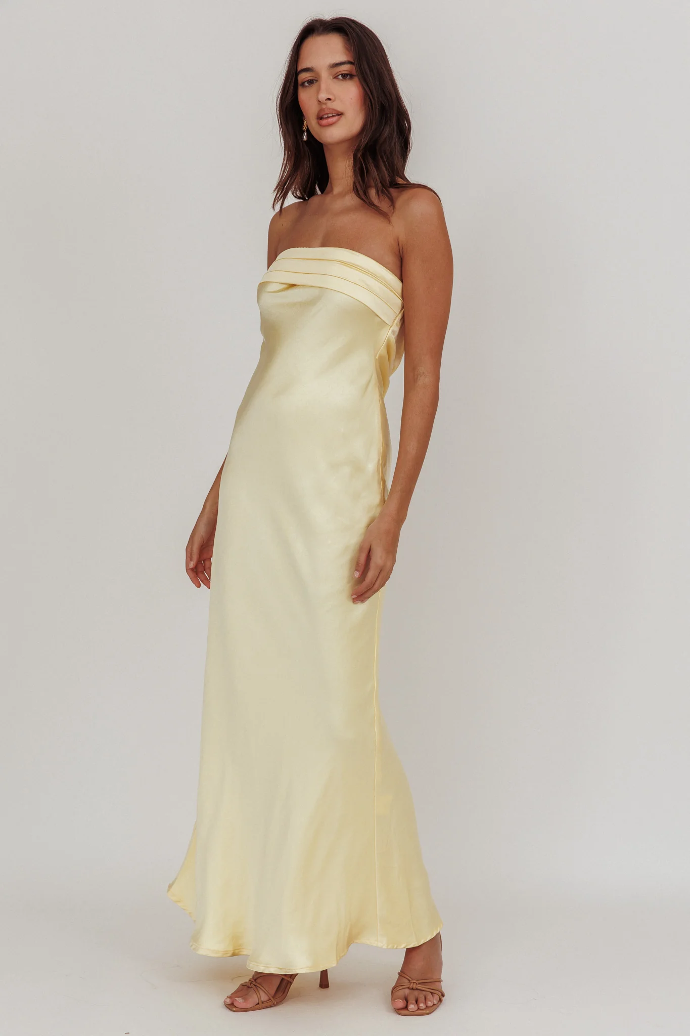 Kona Strapless Open Back Maxi Dress Butter - Sonourner