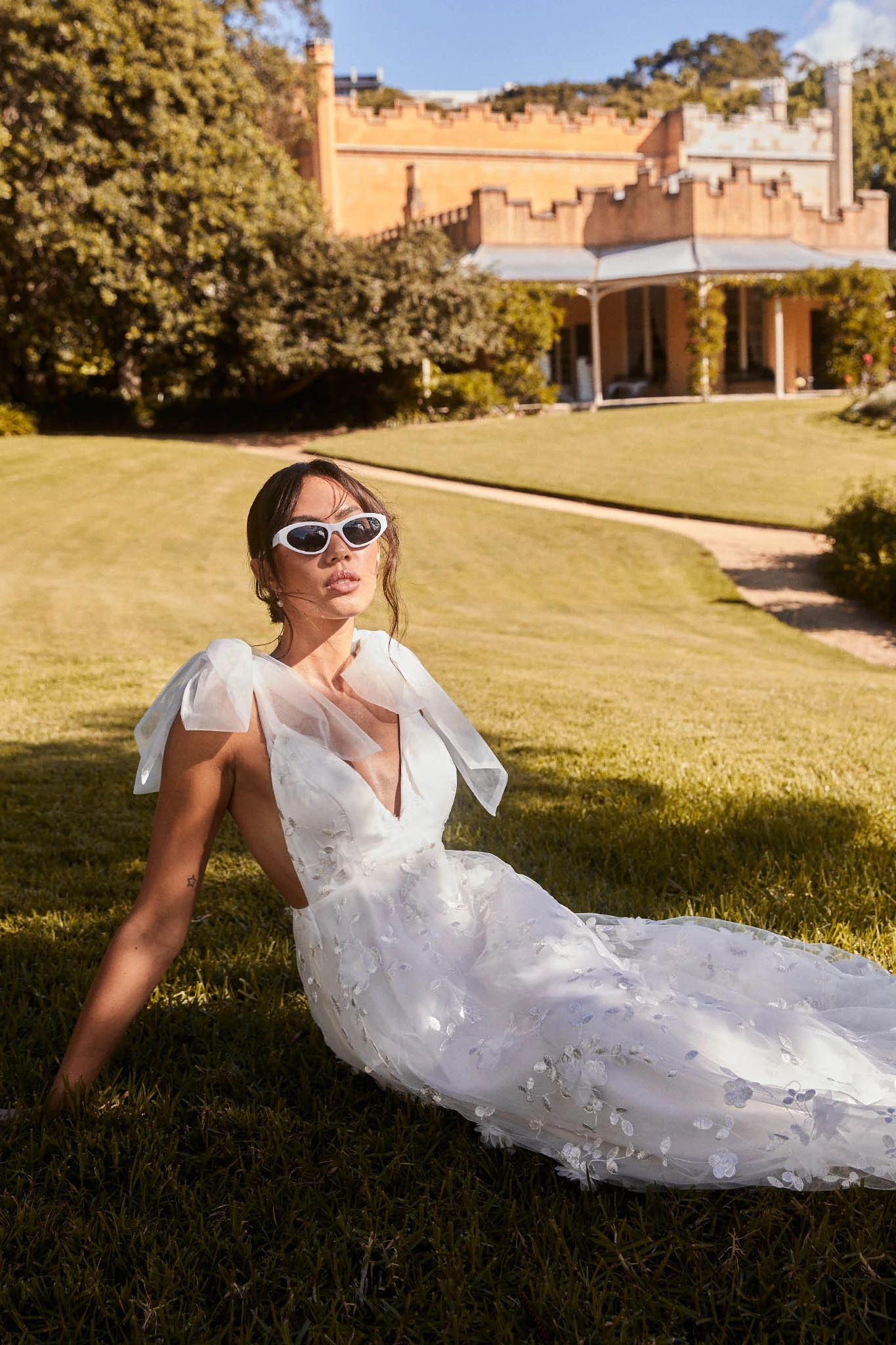 Chantilly Tied Shoulder Maxi Dress White - Sonourner