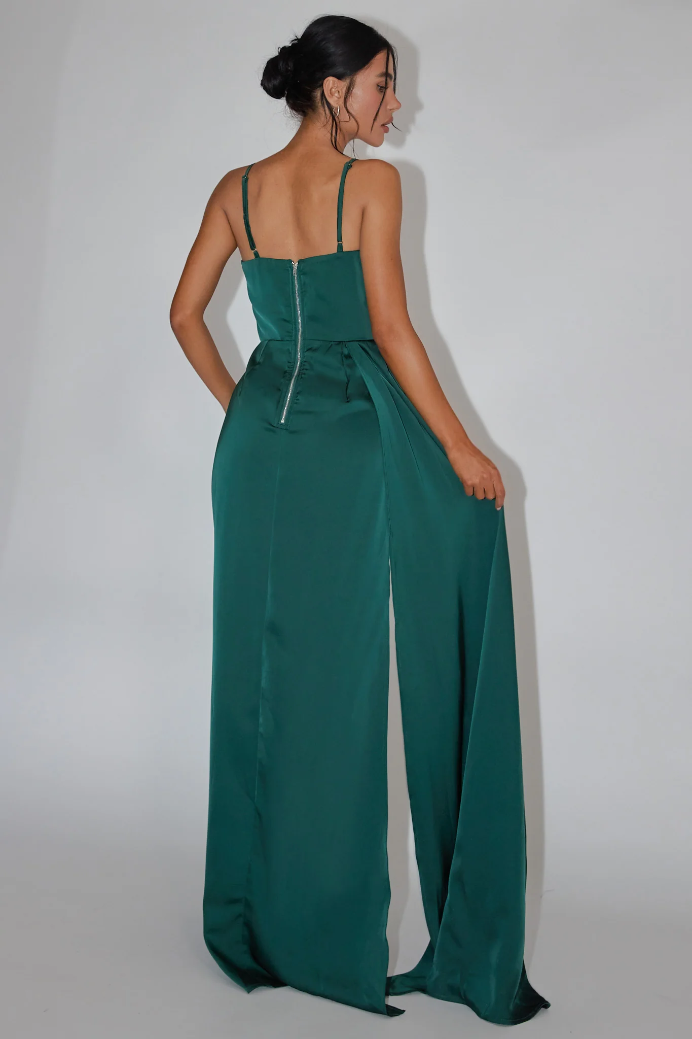Secret Sweetheart Neckline Split Maxi Dress Hunter Green - Sonourner