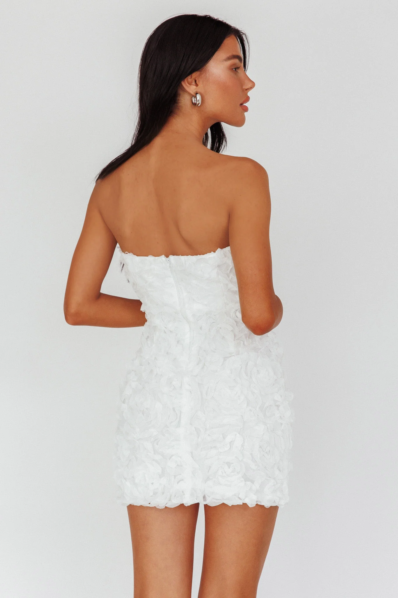 Charmer Floral Embellished Mini Dress Ivory - Sonourner