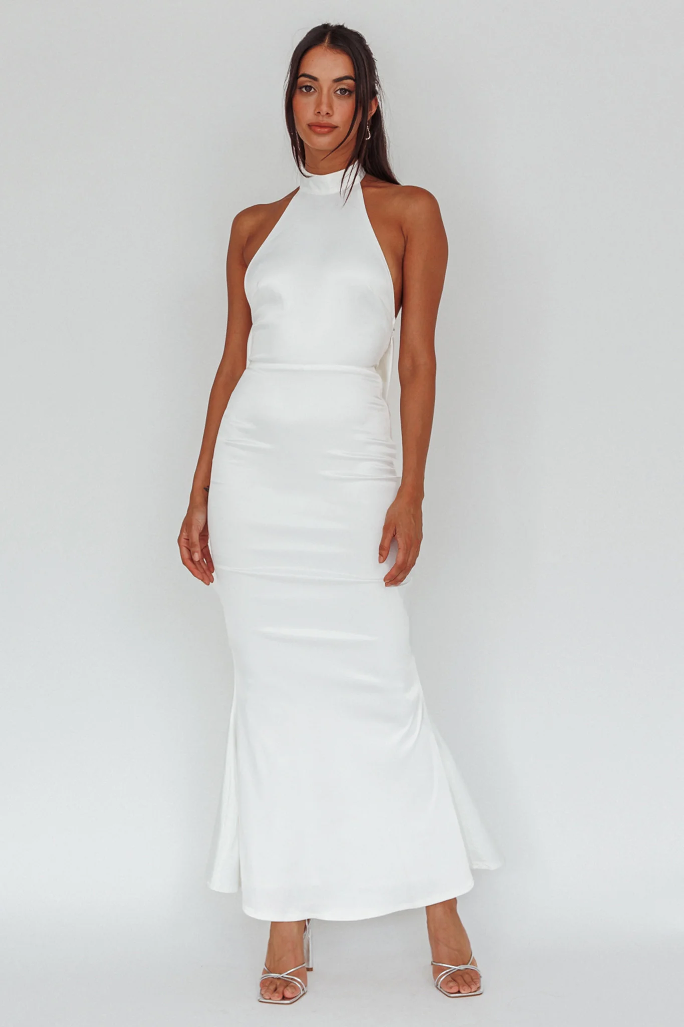 Fifth Avenue Bow Back Maxi Dress White - Sonourner