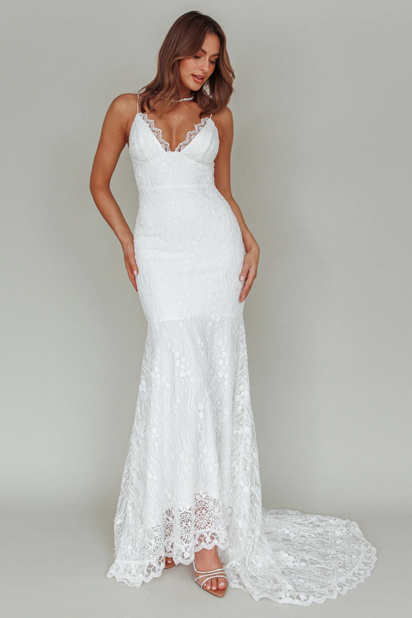 Your Beloved Lace Maxi Dress White - Sonourner
