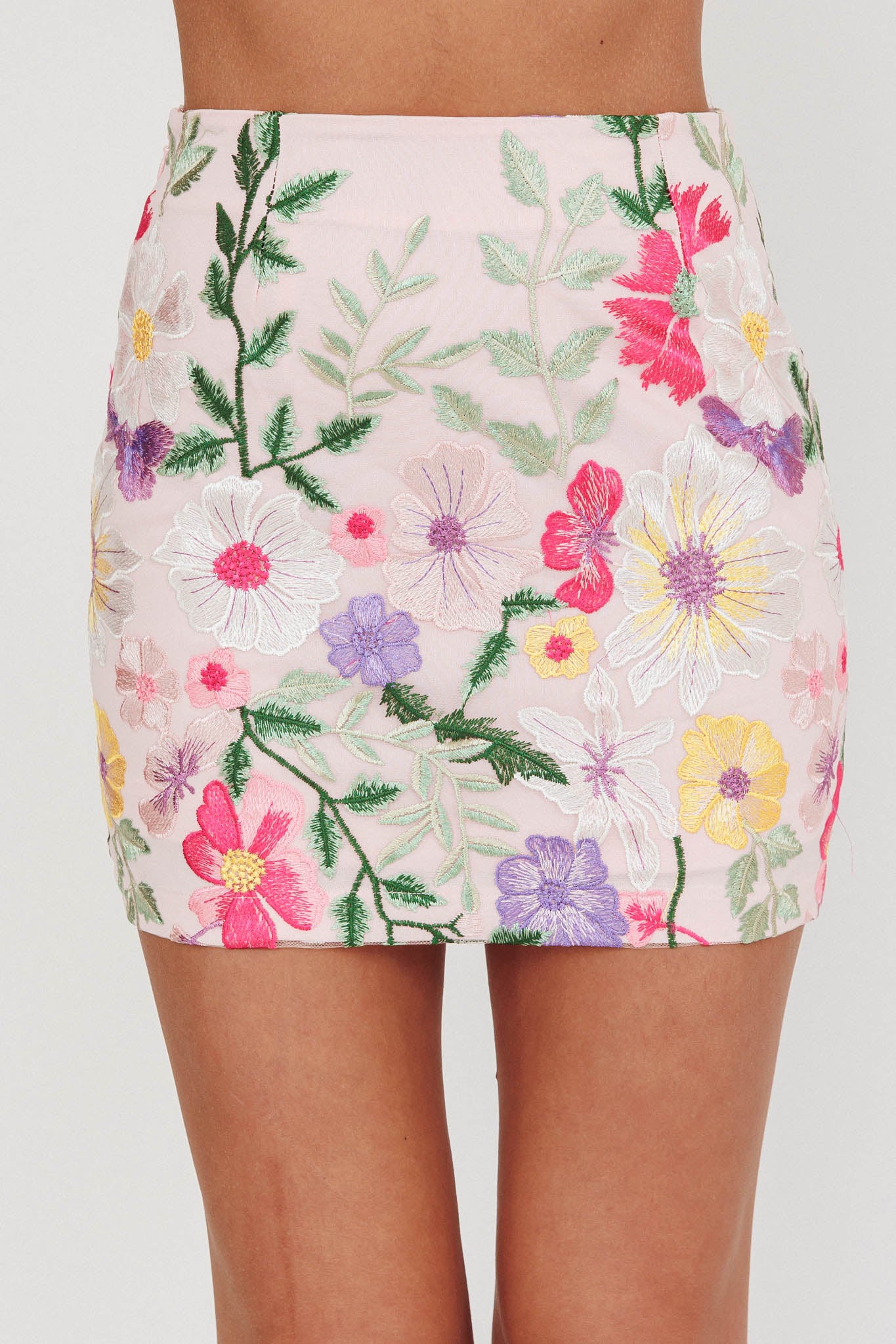High Street Jacquard Mini Skirt Floral Multi - Sonourner