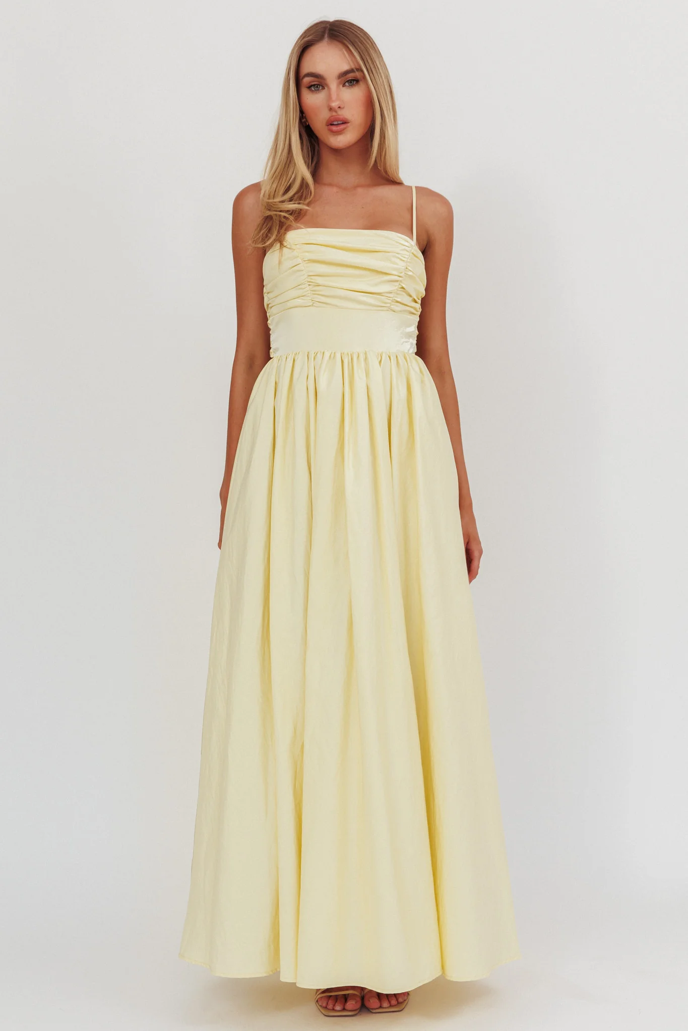 Love Songs Back Bow Maxi Dress Butter - Sonourner