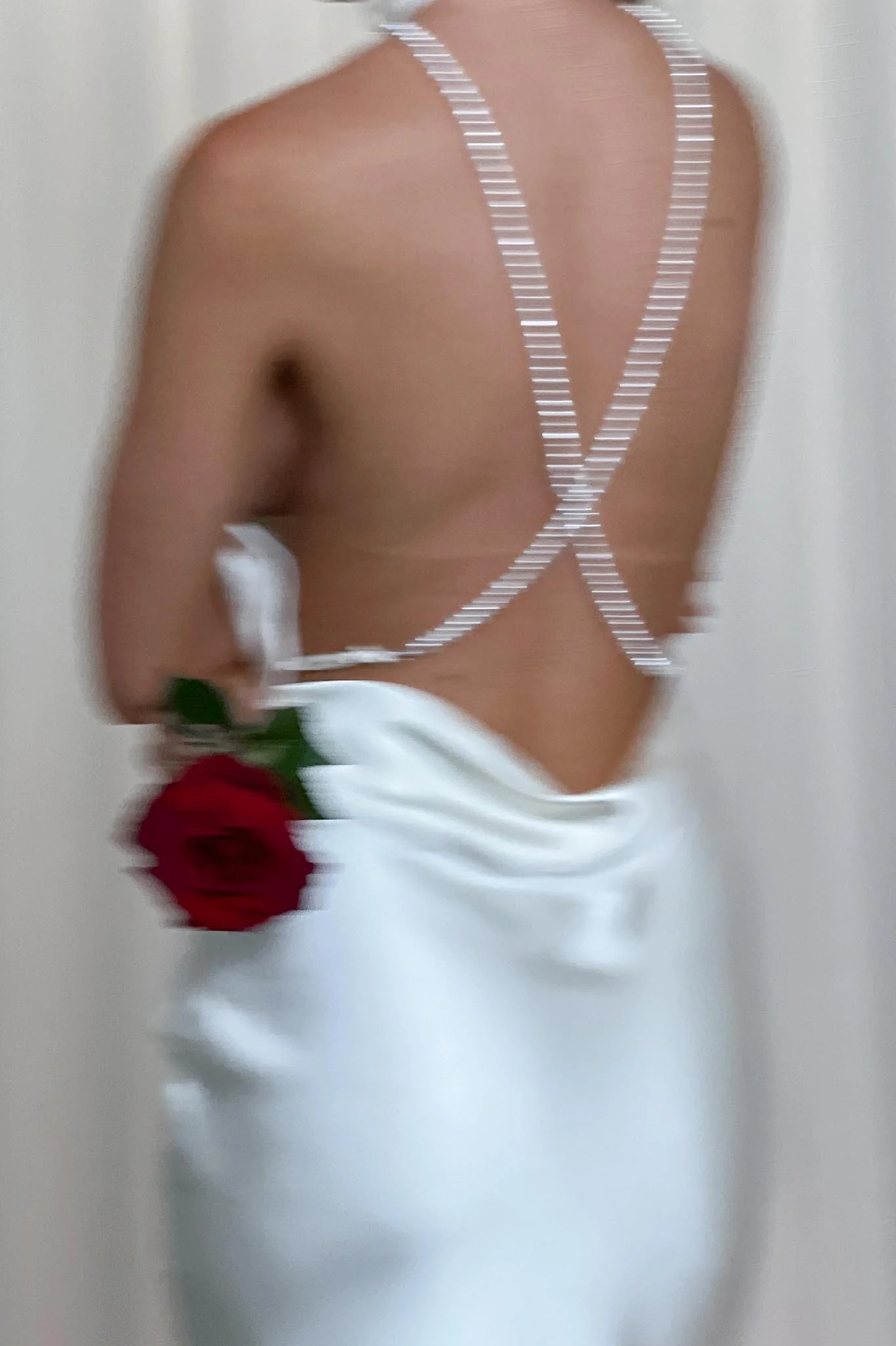 Italia Azure Halterneck Pearl Back Maxi Dress Oyster - Sonourner