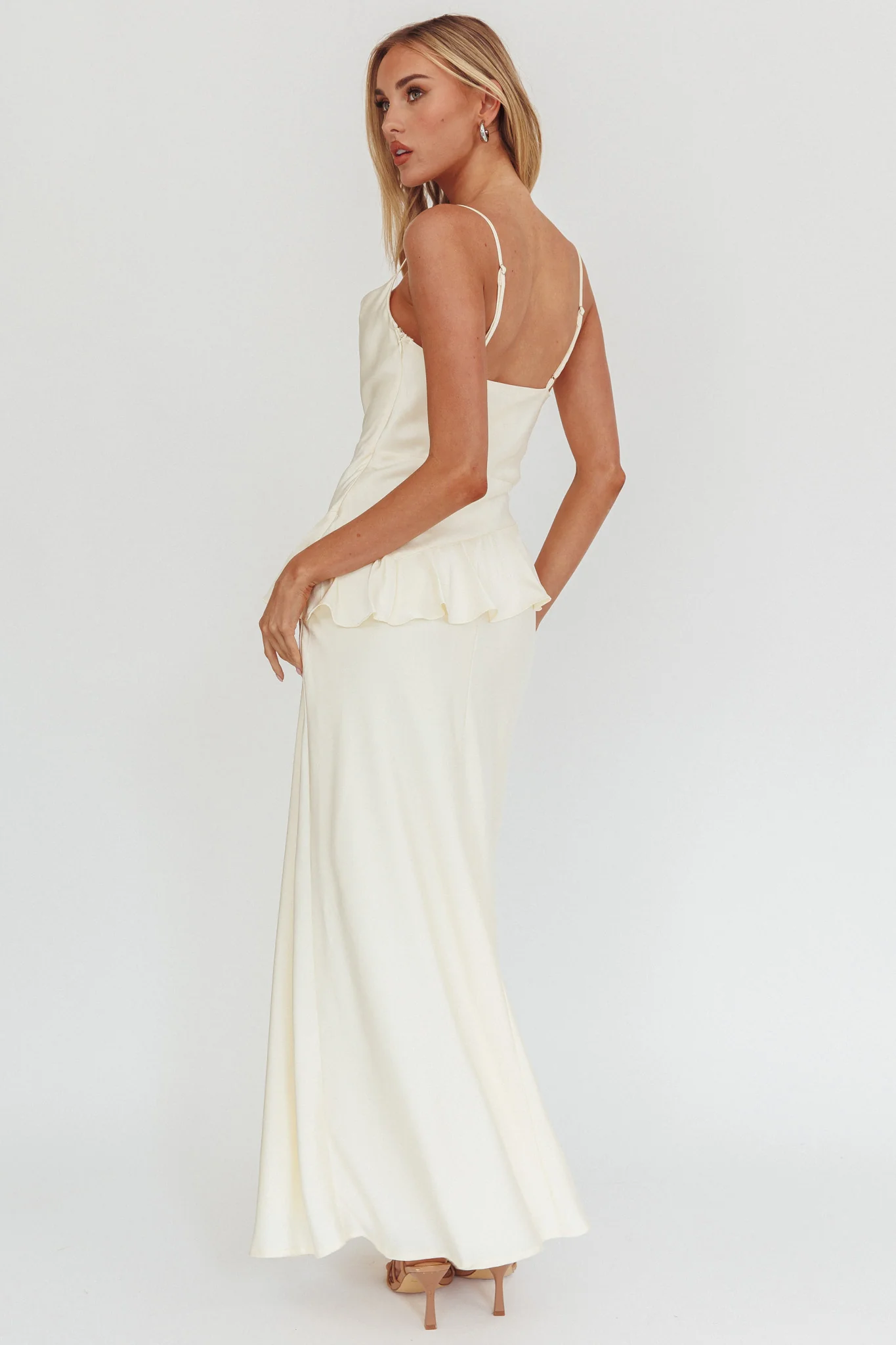 Jerica Ruffle Waist Maxi Dress Butter - Sonourner