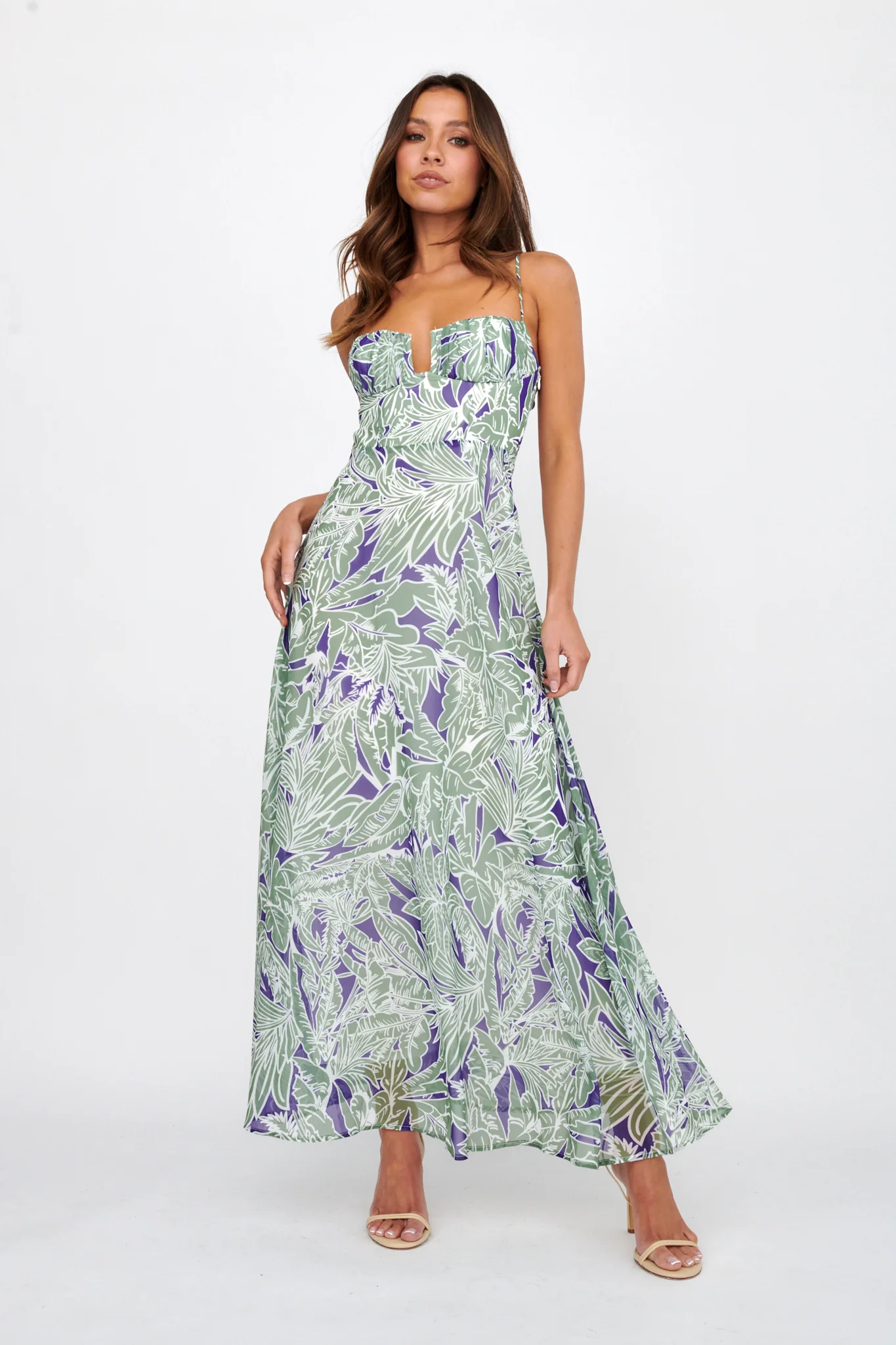 Kindred Love Gathered Bust Maxi Dress Blue - Sonourner