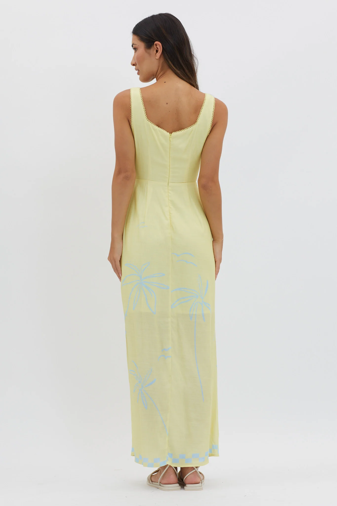 Sun Valley Tied Bodice Maxi Dress Lemon - Sonourner