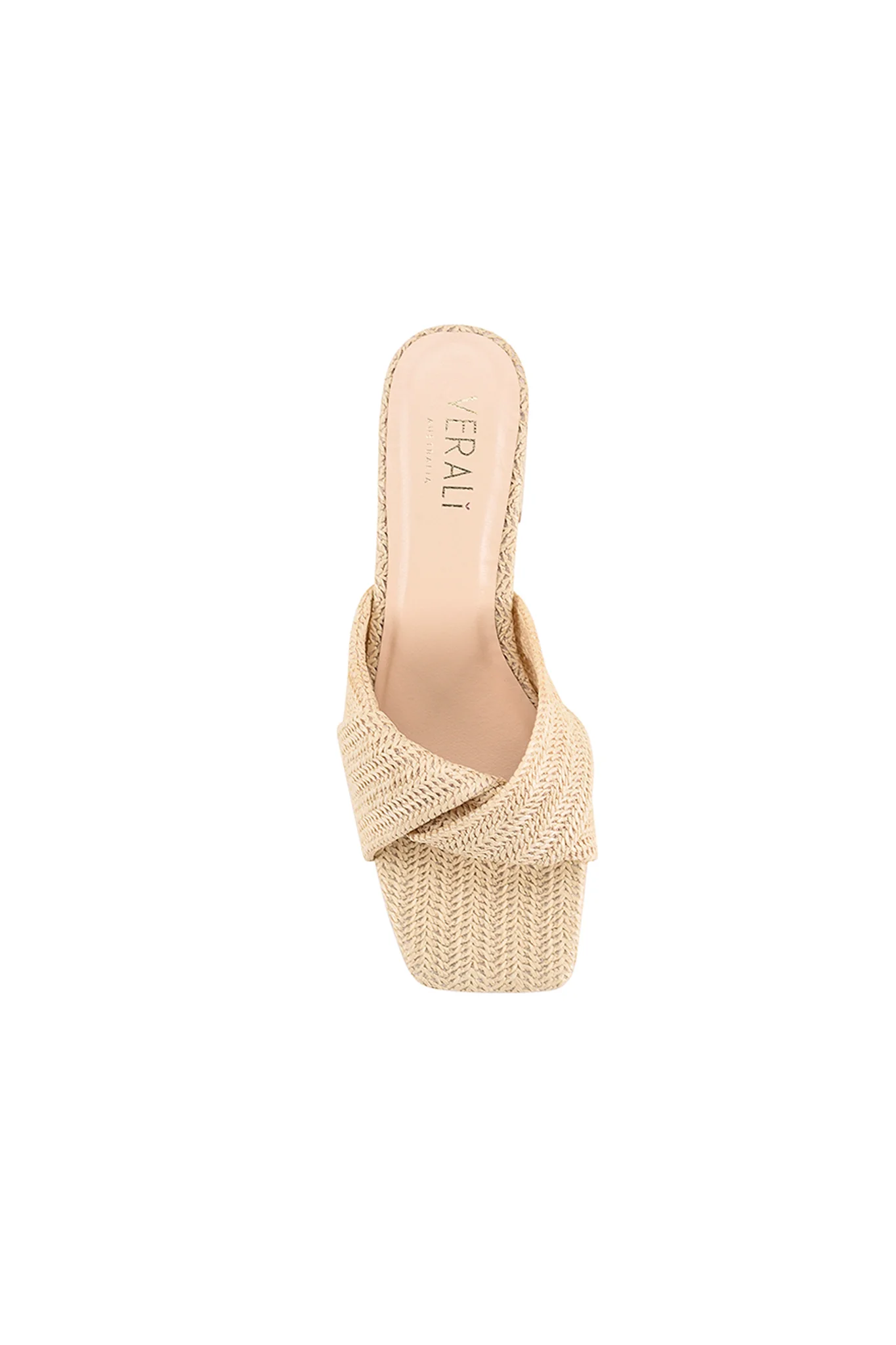 VERALi Stella Block Heel Mules Natural Raffia - Sonourner